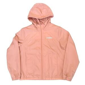 Vans Jacket Womens Medium Long Sleeve Full Zip Lightweight Pink Hood Outdoors